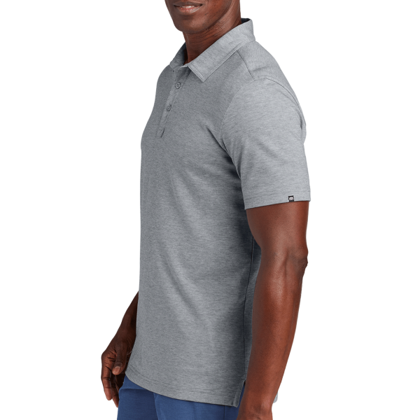 Travis Mathew Sunnyvale Polo, Light Grey Heather, Left Sleeve view
