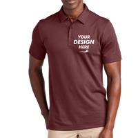 Travis Mathew Sunnyvale Polo, Oxblood Heather, Front view, Mockup