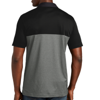 Travis Mathew Sunset Blocked Polo, Black / Dark Grey Heather, Back view