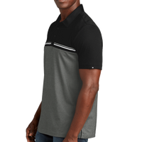 Travis Mathew Sunset Blocked Polo, Black / Dark Grey Heather, Left Sleeve view