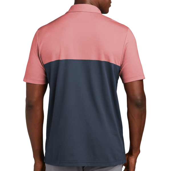Travis Mathew Sunset Blocked Polo, Cardinal Heather / Blue Nights, Back view