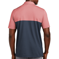 Travis Mathew Sunset Blocked Polo, Cardinal Heather / Blue Nights, Back view