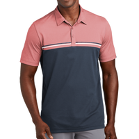 Travis Mathew Sunset Blocked Polo, Cardinal Heather / Blue Nights, Front view
