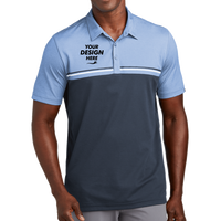 Travis Mathew Sunset Blocked Polo, Riviera Heather / Blue Nights, Front view, Mockup