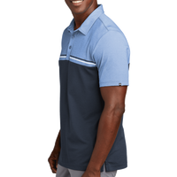 Travis Mathew Sunset Blocked Polo, Riviera Heather / Blue Nights, Left Sleeve view