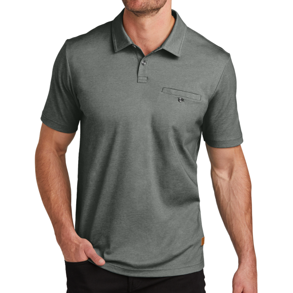 Travis Mathew Sunsetters Pocket Polo, Black Heather, Front view