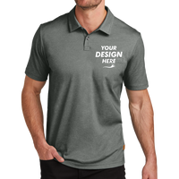 Travis Mathew Sunsetters Pocket Polo, Black Heather, Front view, Mockup