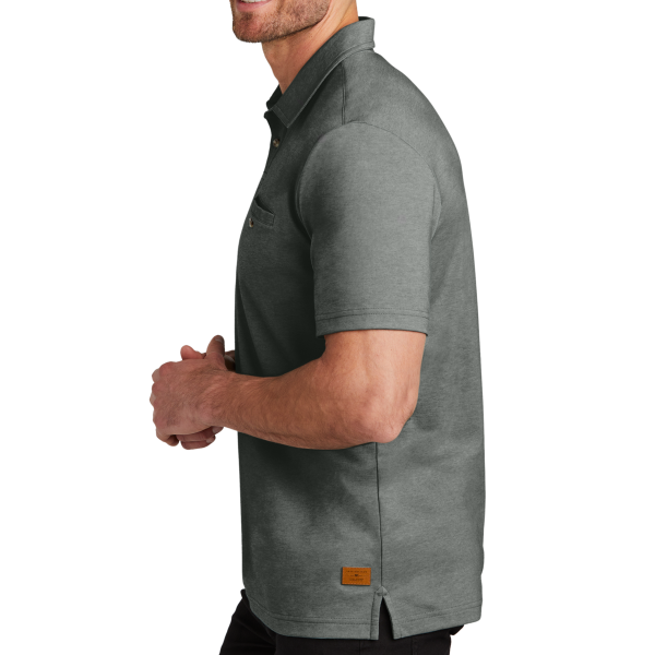 Travis Mathew Sunsetters Pocket Polo, Black Heather, Left Sleeve view