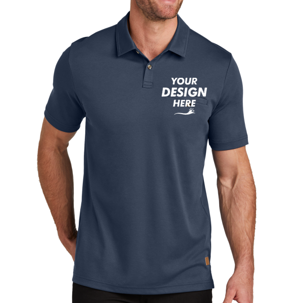 Travis Mathew Sunsetters Pocket Polo, Blue Nights, Front view, Mockup