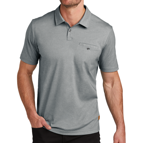 Travis Mathew Sunsetters Pocket Polo, Grey Heather, Front view