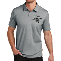 Travis Mathew Sunsetters Pocket Polo, Grey Heather, Front view, Mockup