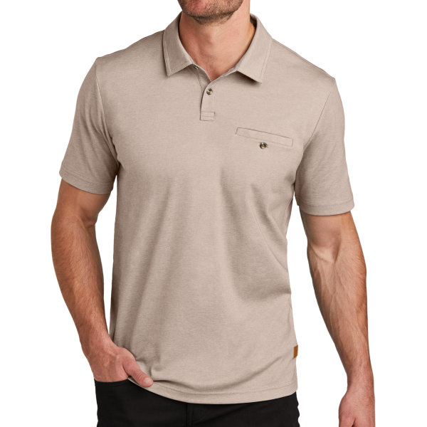 Travis Mathew Sunsetters Pocket Polo, Portabella Heather, Front view
