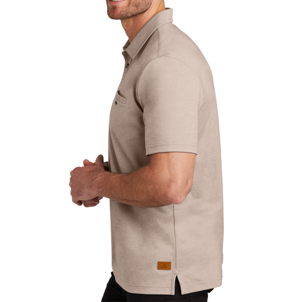 Travis Mathew Sunsetters Pocket Polo, Portabella Heather, Left Sleeve view