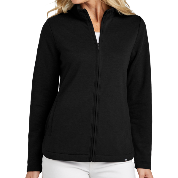 Travis Mathew Women's Coveside Full Zip, Black, Front view