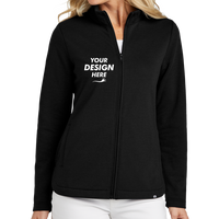 Travis Mathew Women's Coveside Full Zip, Black, Front view, Mockup