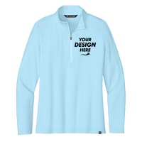 Travis Mathew Women's Crestview 1/4 Zip, Dream Blue, Front view, Mockup