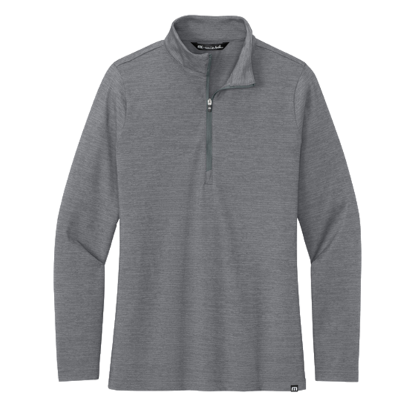 Travis Mathew Women's Crestview 1/4 Zip, Grey Heather, Front view