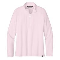 Travis Mathew Women's Crestview 1/4 Zip, Stone Pink, Front view