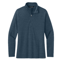 Travis Mathew Women's Crestview 1/4 Zip, Vintage Indigo Heather, Front view