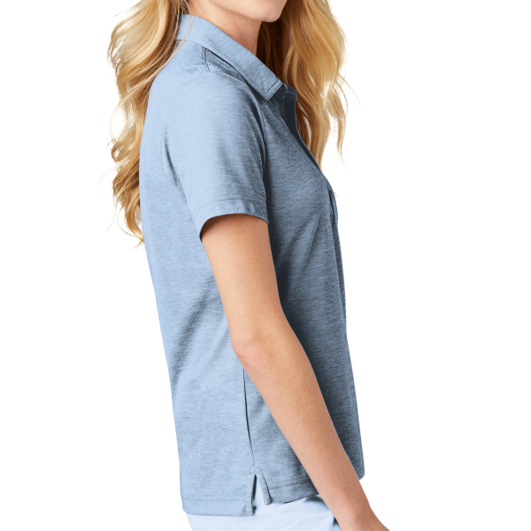 Travis Mathew Women's Oceanside Heather Polo, Allure Heather, Right Sleeve view