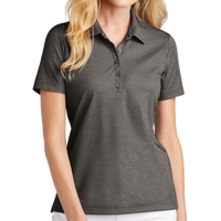 Travis Mathew Women's Oceanside Heather Polo, Black Heather, Front view