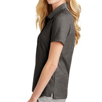Travis Mathew Women's Oceanside Heather Polo, Black Heather, Left Sleeve view