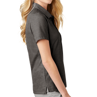 Travis Mathew Women's Oceanside Heather Polo, Black Heather, Right Sleeve view