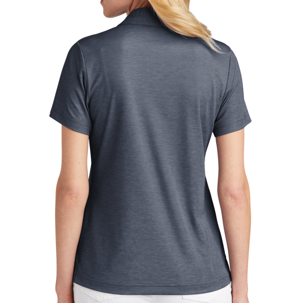 Travis Mathew Women's Oceanside Heather Polo, Blue Nights Heather, Back view