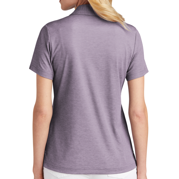 Travis Mathew Women's Oceanside Heather Polo, Purple Sage Heather, Back view