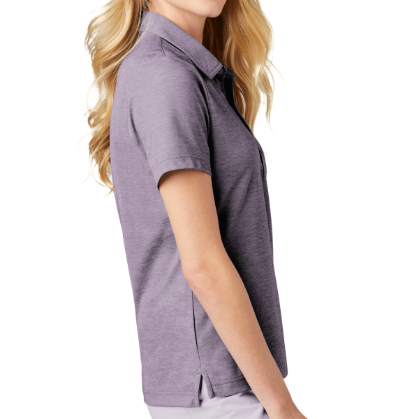 Travis Mathew Women's Oceanside Heather Polo, Purple Sage Heather, Right Sleeve view