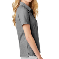 Travis Mathew Women's Oceanside Heather Polo, Quiet Shade Grey Heather, Right Sleeve view