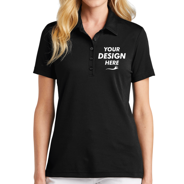 Travis Mathew Women's Oceanside Solid Polo, Black, Front view, Mockup