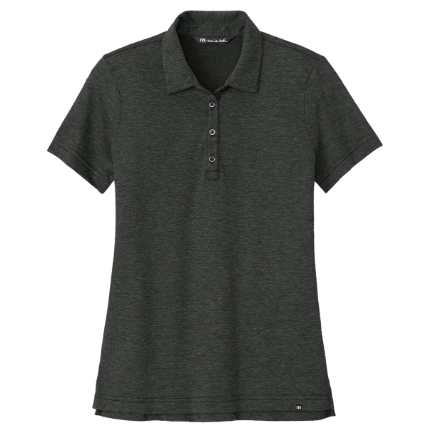 Travis Mathew Women's Sunnyvale Polo, Black Heather, Front view