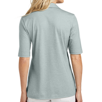 Travis Mathew Women's Sunsetters Polo, Balsam Green Heather, Back view