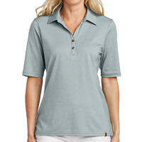 Travis Mathew Women's Sunsetters Polo, Balsam Green Heather, Front view