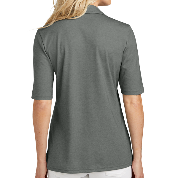 Travis Mathew Women's Sunsetters Polo, Black Heather, Back view