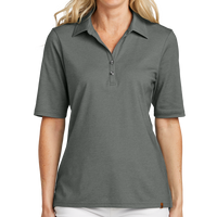Travis Mathew Women's Sunsetters Polo, Black Heather, Front view