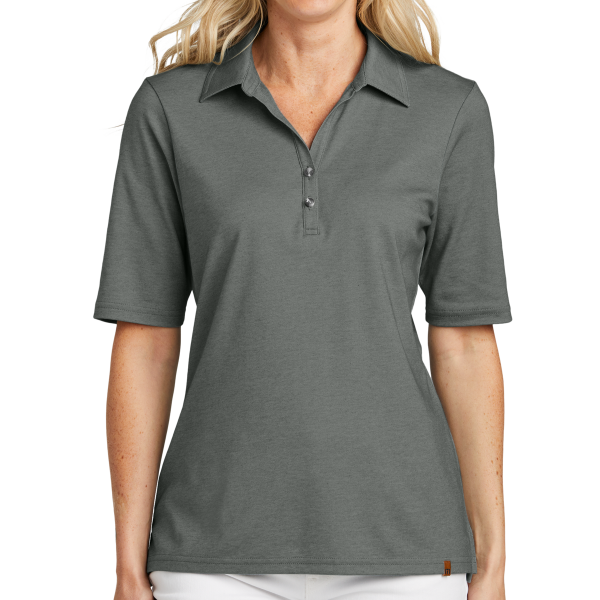 Travis Mathew Women's Sunsetters Polo, Black Heather, Front view