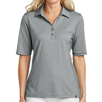 Travis Mathew Women's Sunsetters Polo, Grey Heather, Front view