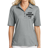 Travis Mathew Women's Sunsetters Polo, Grey Heather, Front view, Mockup