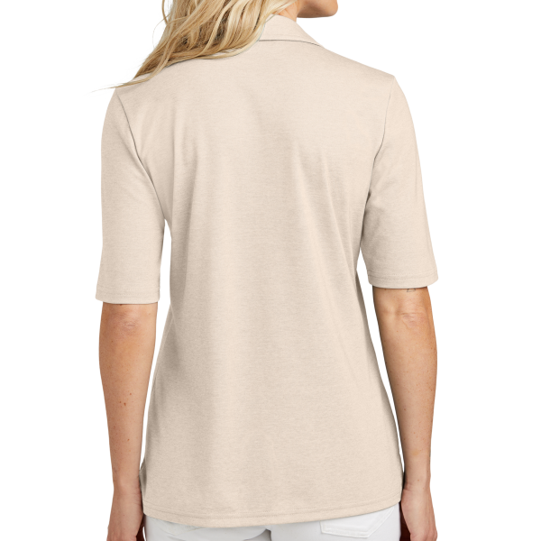 Travis Mathew Women's Sunsetters Polo, Natural Heather, Back view