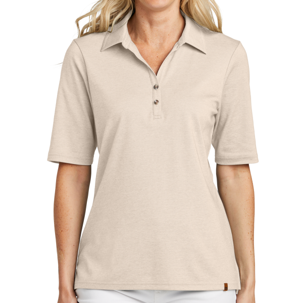 Travis Mathew Women's Sunsetters Polo, Natural Heather, Front view