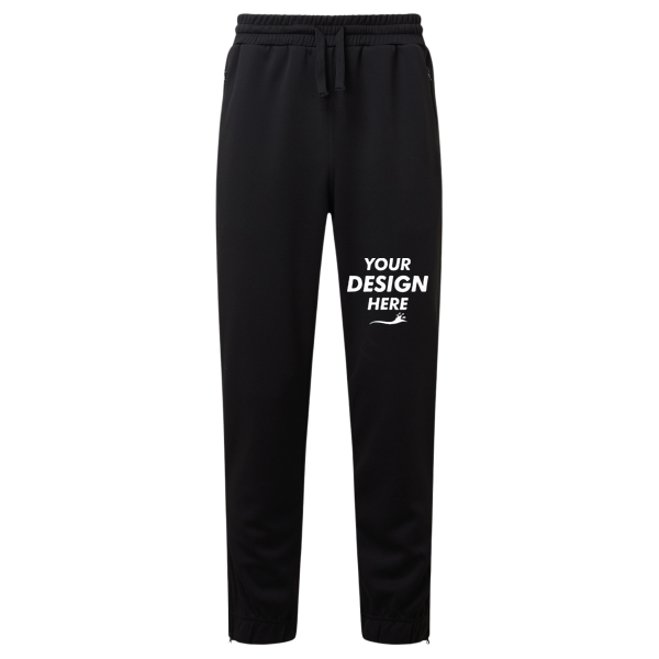 TriDri Men's Spun Dyed Joggers, Black, Front view, Mockup