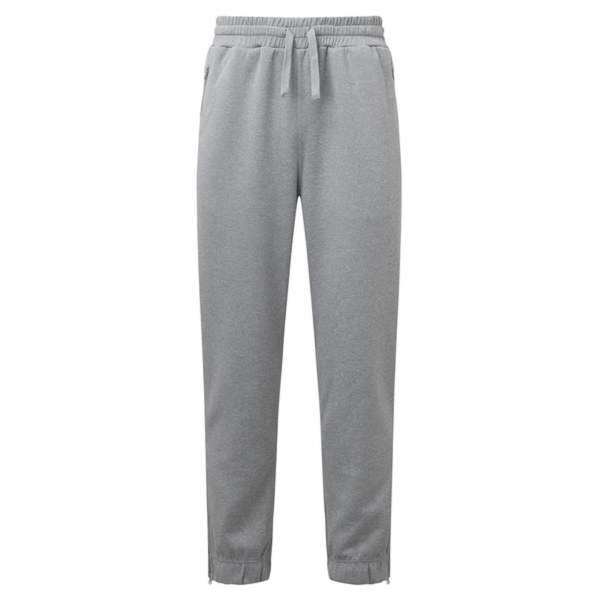 TriDri Men's Spun Dyed Joggers, Grey Melange, Front view