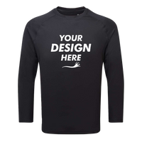 TriDri Unisex Panelled Long Sleeve Tech T-Shirt, Black, Front view, Mockup