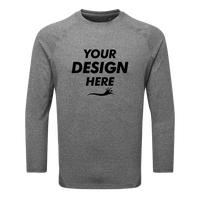 TriDri Unisex Panelled Long Sleeve Tech T-Shirt, Black Melange, Front view, Mockup