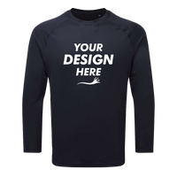 TriDri Unisex Panelled Long Sleeve Tech T-Shirt, French Navy, Front view, Mockup