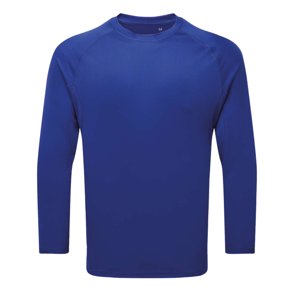 TriDri Unisex Panelled Long Sleeve Tech T-Shirt, Royal, Front view