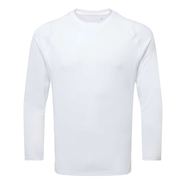TriDri Unisex Panelled Long Sleeve Tech T-Shirt, White, Front view
