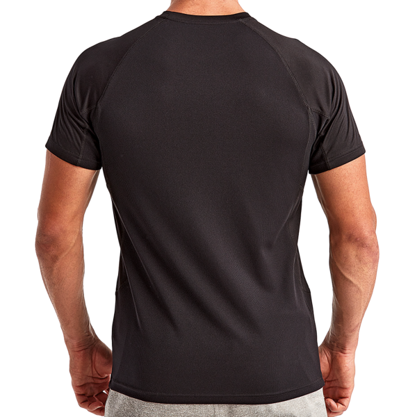 TriDri Unisex Panelled Tech T-Shirt, Black, Back view